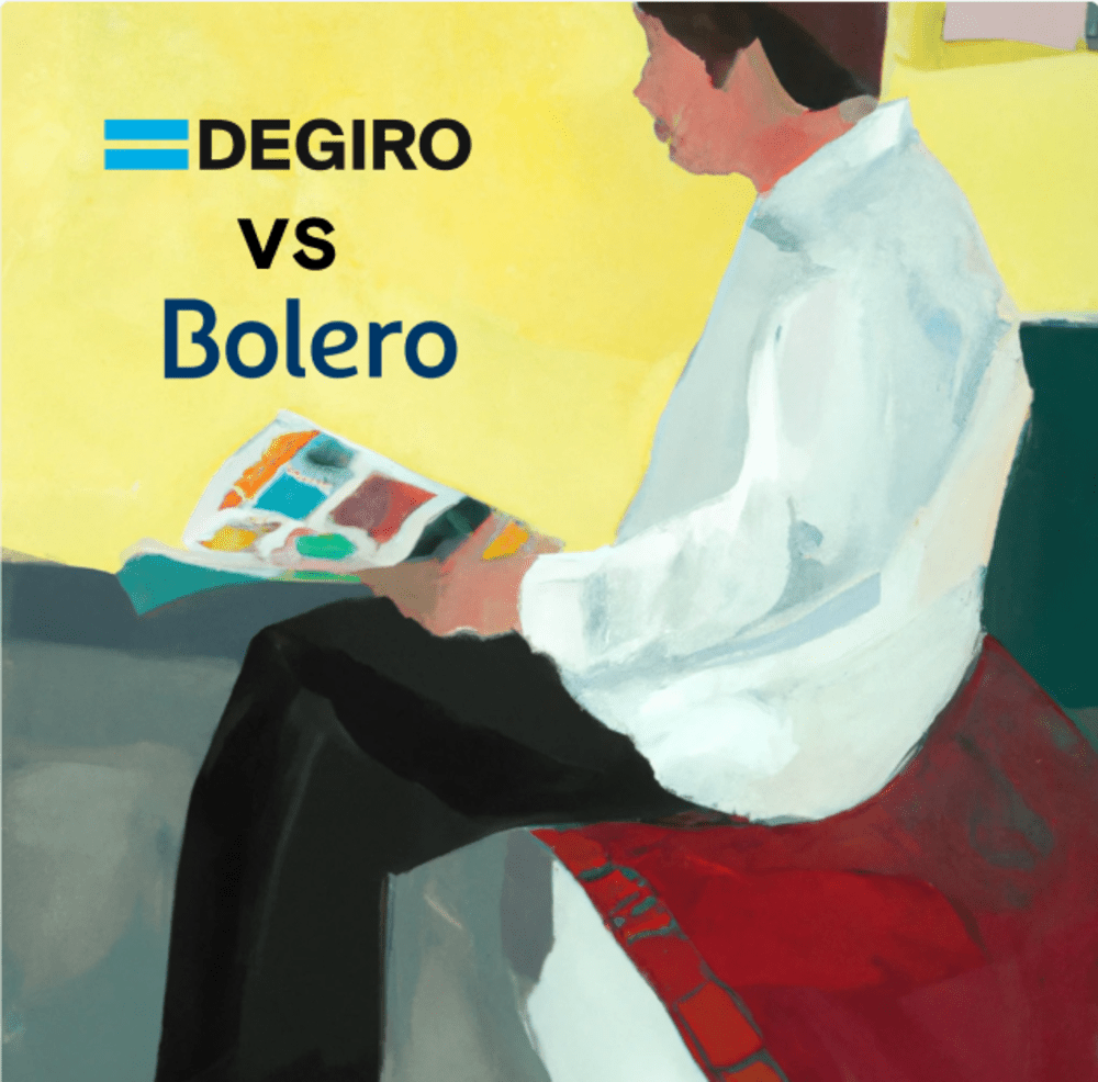 Person sitting down compairing DEGIRO and Bolero