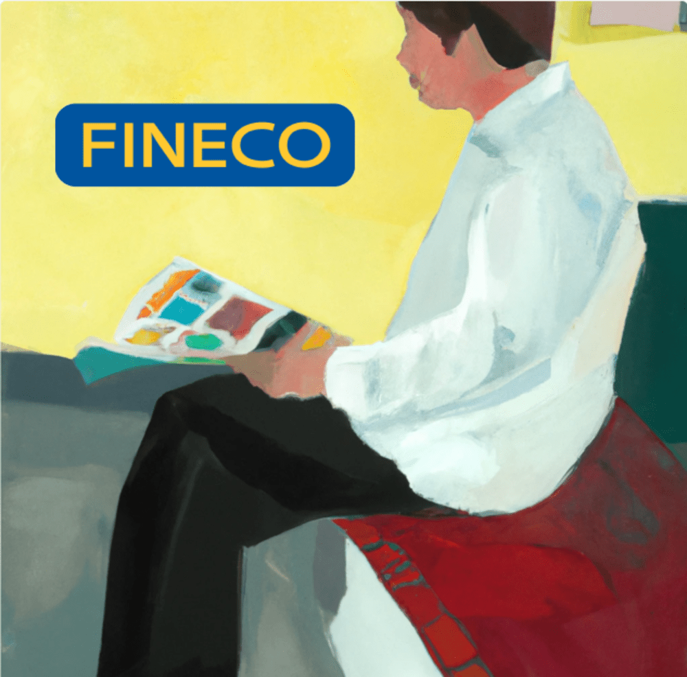 Person sitting down reviewing the Fineco broker