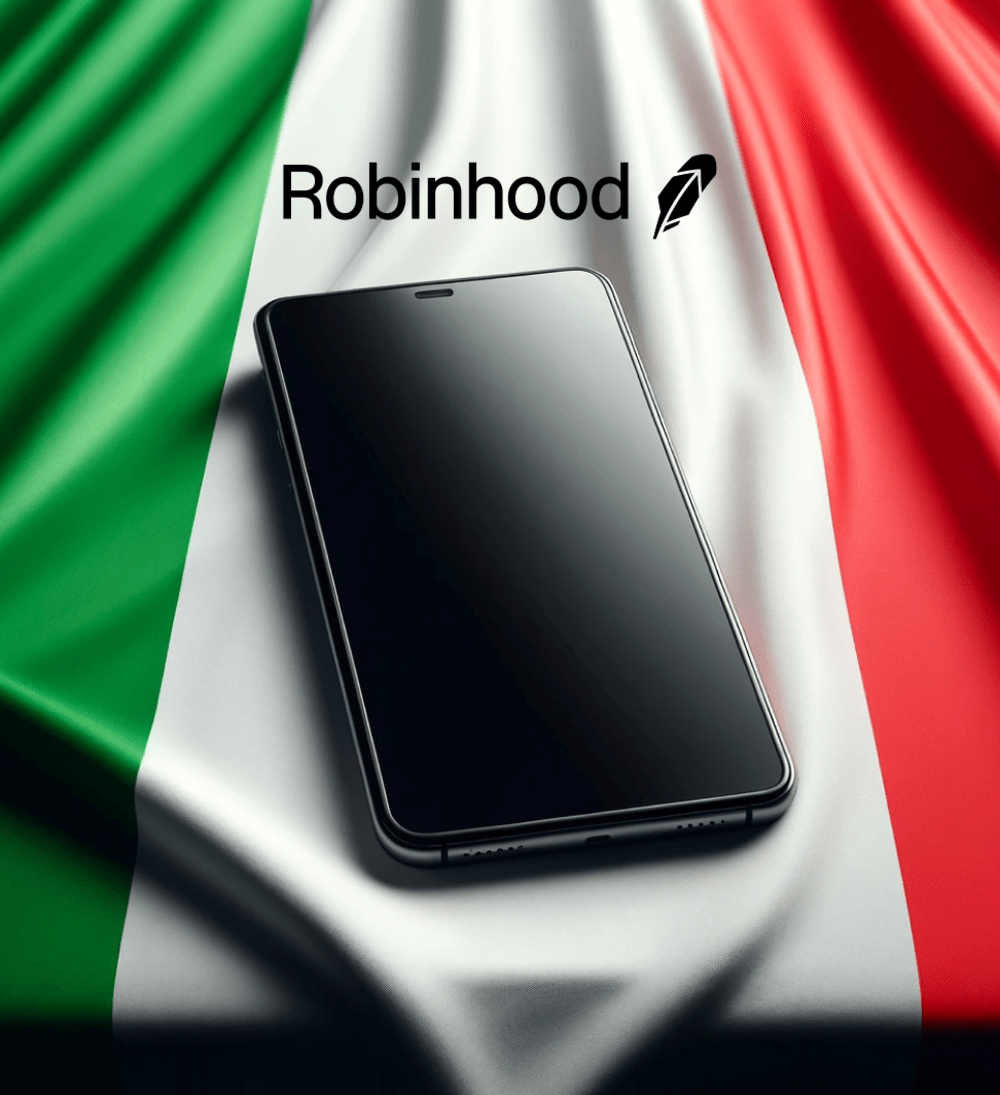 Smartphone on the backdrop of an Italian flag
