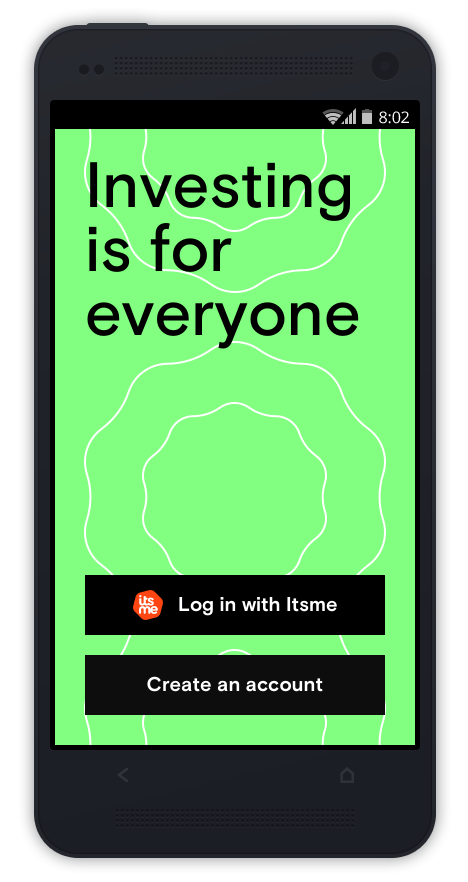 The signup screen in Curvo's mobile application