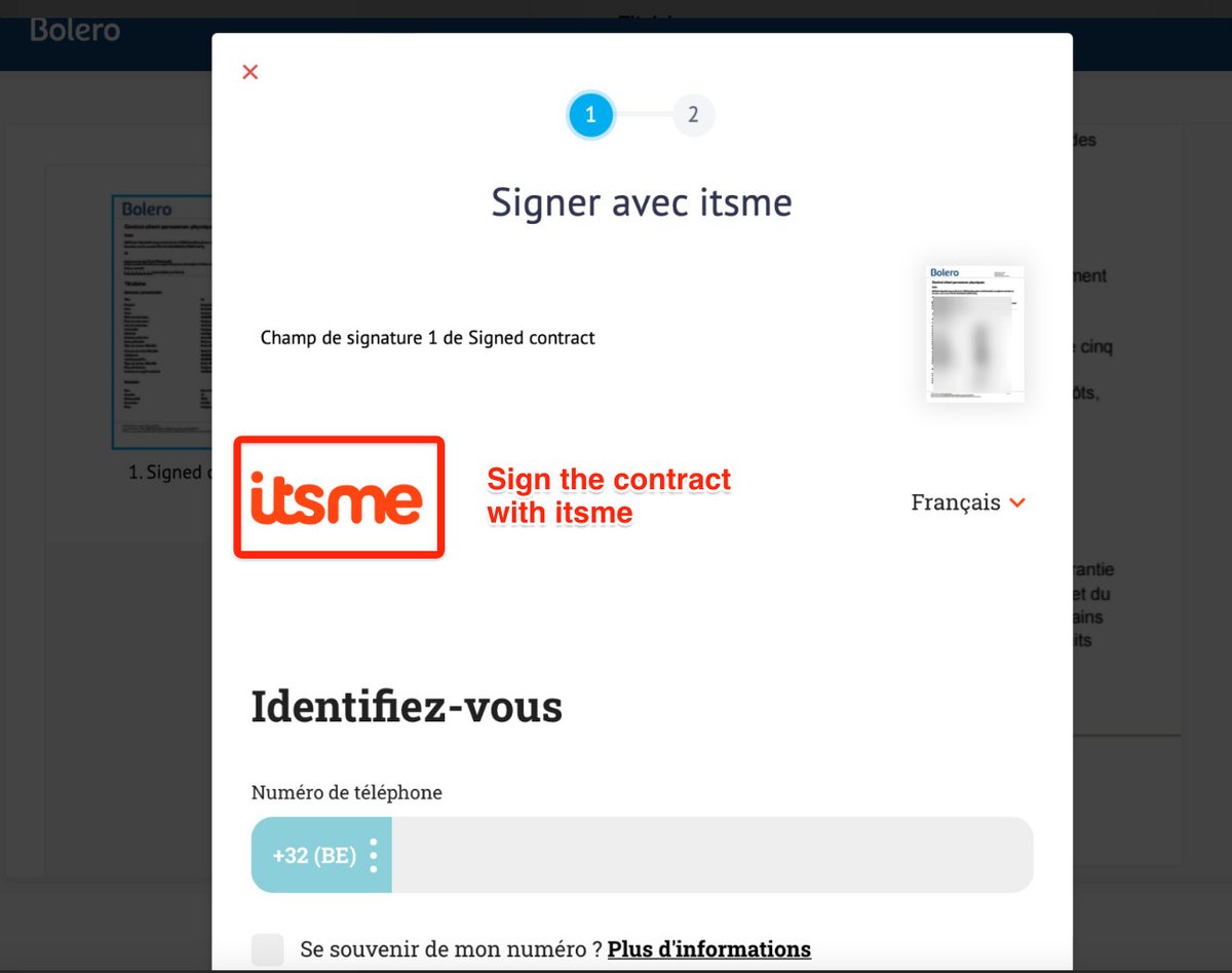 Log into Bolero with itsme