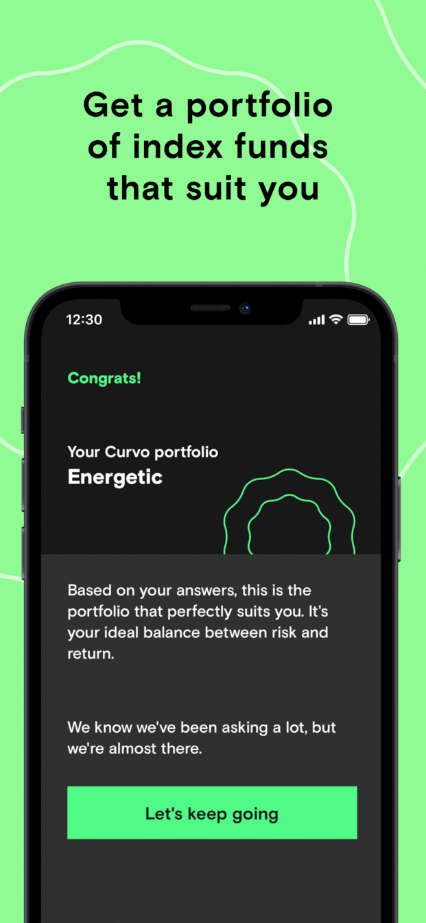 Curvo builds a portfolio of index funds that suit you