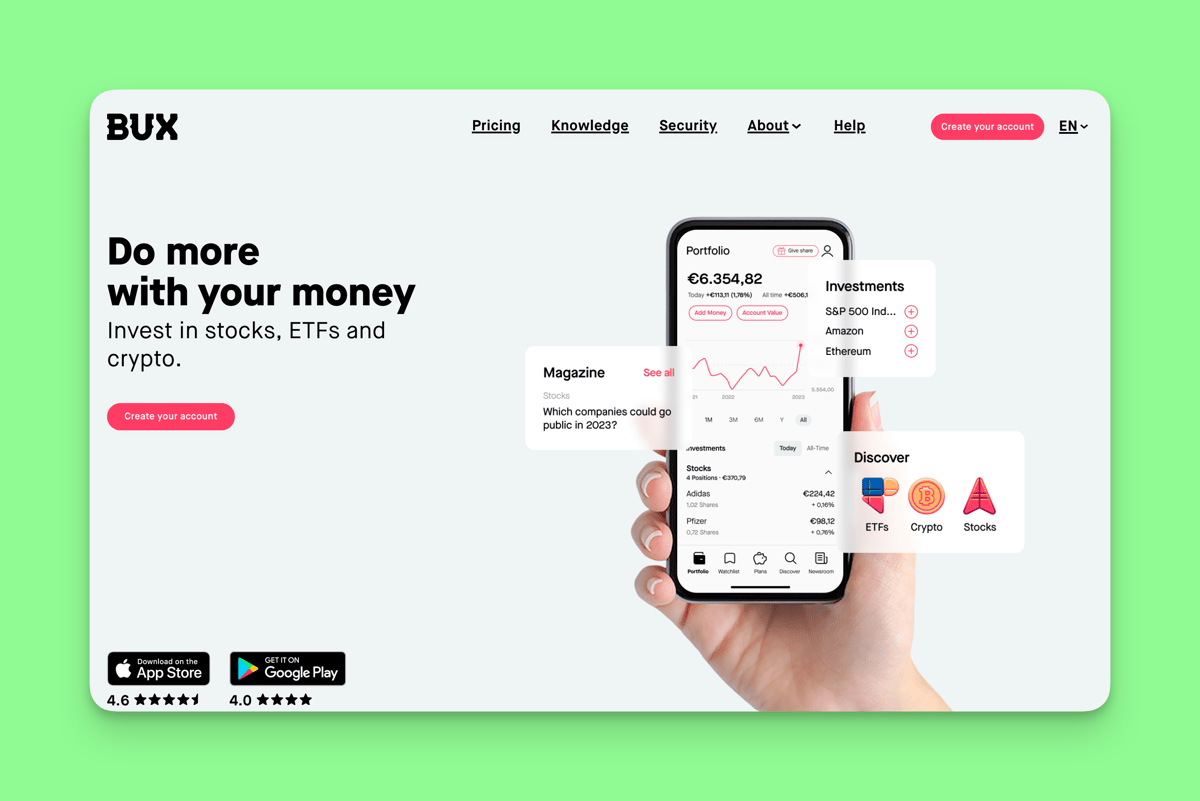 Website of BUX