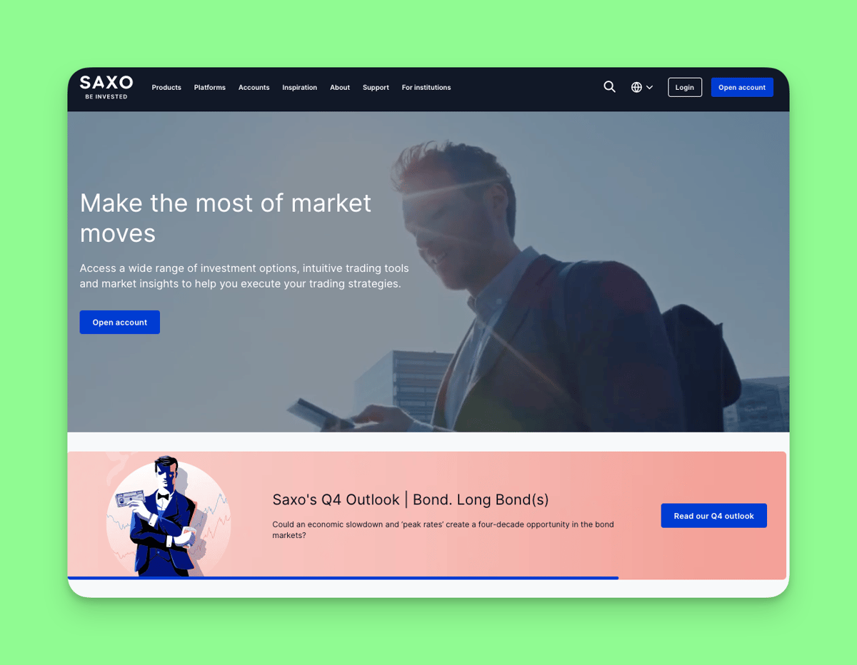 Website of Saxo