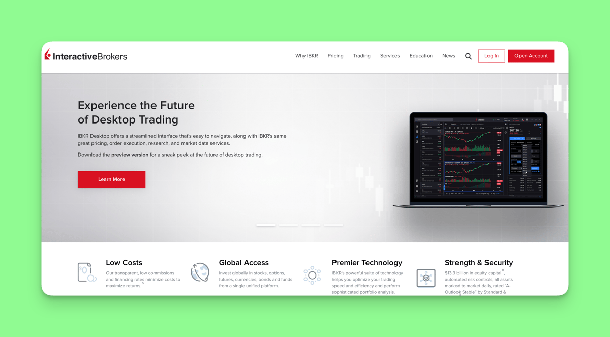 Website of Interactive Brokers